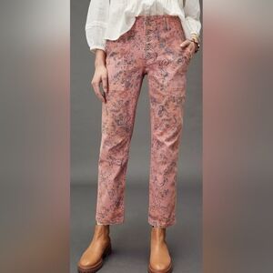 Anthropologie Pilcro Wanderer pants - peach/navy multi - 16W - NWOT